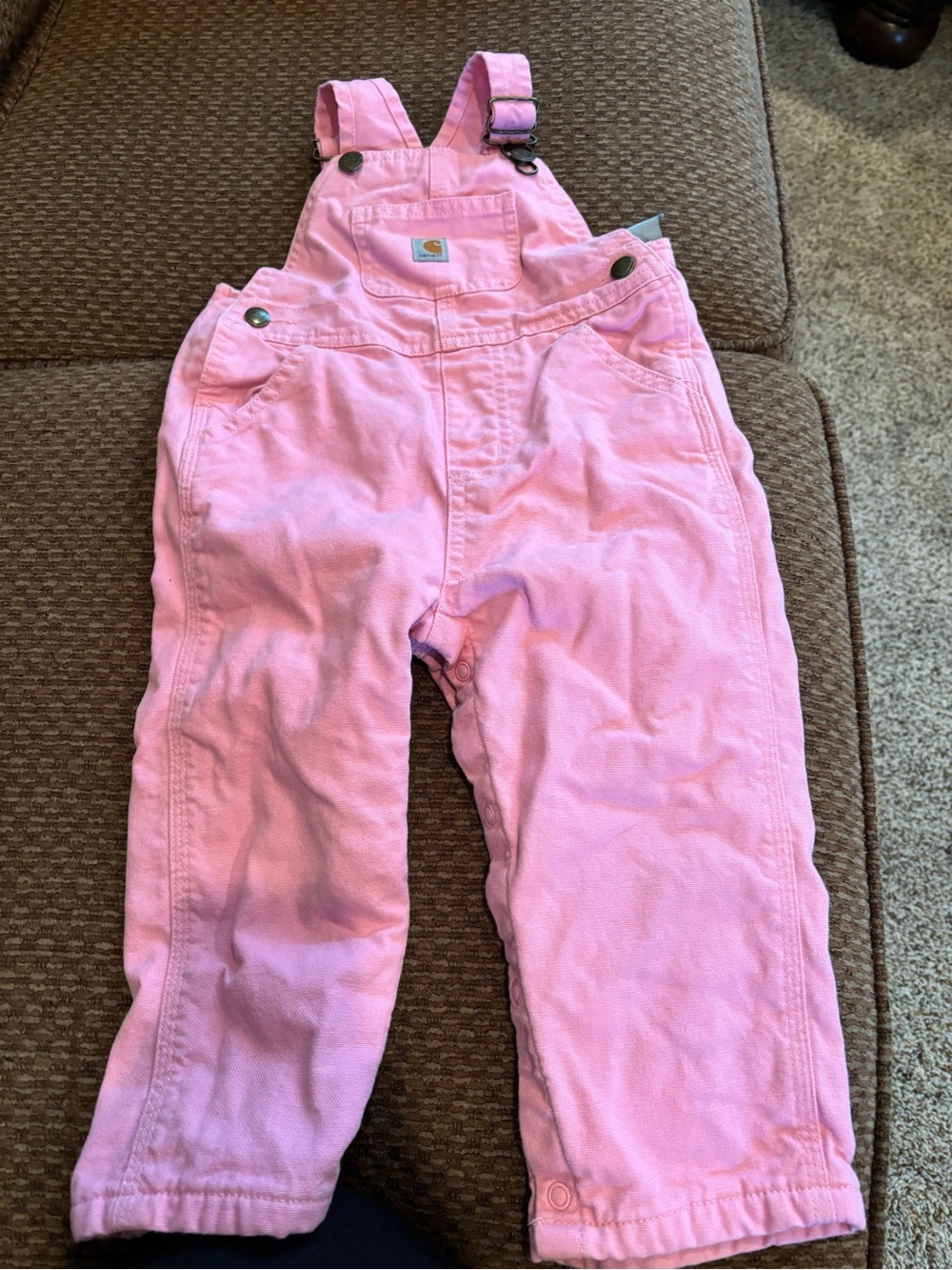 Carhartt Pink Kids Bib Overalls with Front Pocket